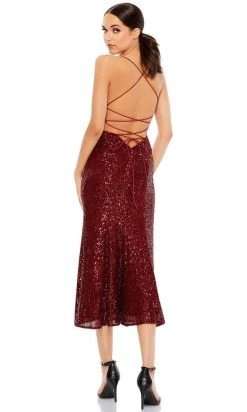 Ieena Duggal - 26480 Fitted Bodice Open Back Full Sequin Midi Dress