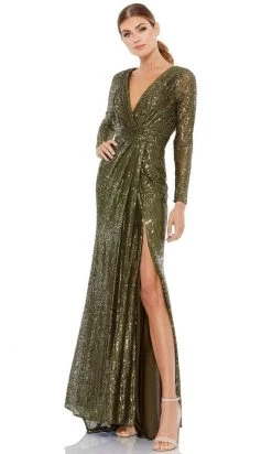 Ieena Duggal - 26490I Long Sleeve Sequin Ornate Dress 10 Ieena Duggal - 26490I Long Sleeve Sequin Ornate Dress