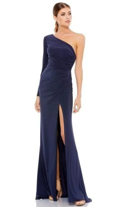 Ieena Duggal - 26505 One-Shoulder Fitted High-Slit Long Dress