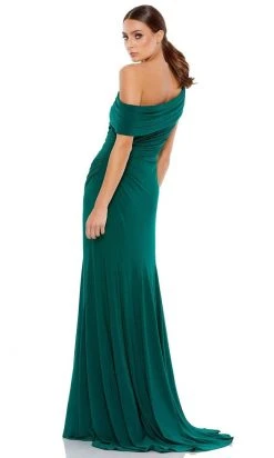 Ieena Duggal - 26517 Asymmetric Off-Shoulder Neckline High Slit Gown