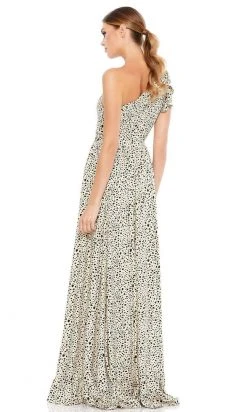Ieena Duggal - 26538 Long One Shoulder Animal Print Dress