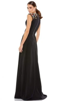 Ieena Duggal - 26540 V-Neck Beaded Shoulders A-Line Gown With Slit 7 Ieena Duggal - 26540 V-Neck Beaded Shoulders A-Line Gown With Slit