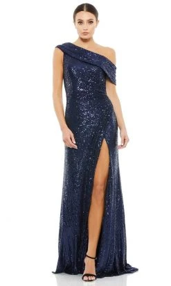 Ieena Duggal - 26550I Draped One Shoulder Sequin Gown