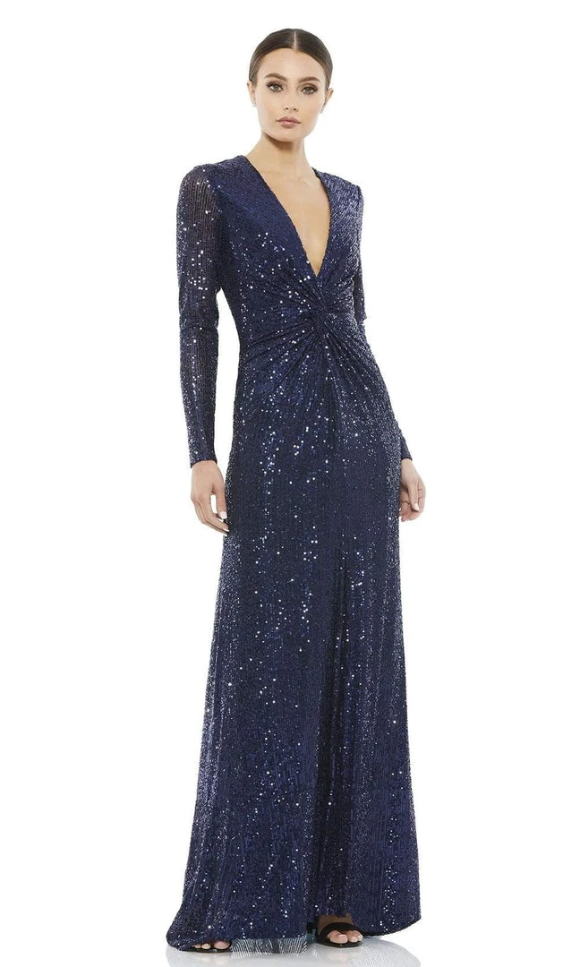 Ieena Duggal - 26552I Long Twist Front Sequin Gown 3 Ieena Duggal - 26552I Long Twist Front Sequin Gown
