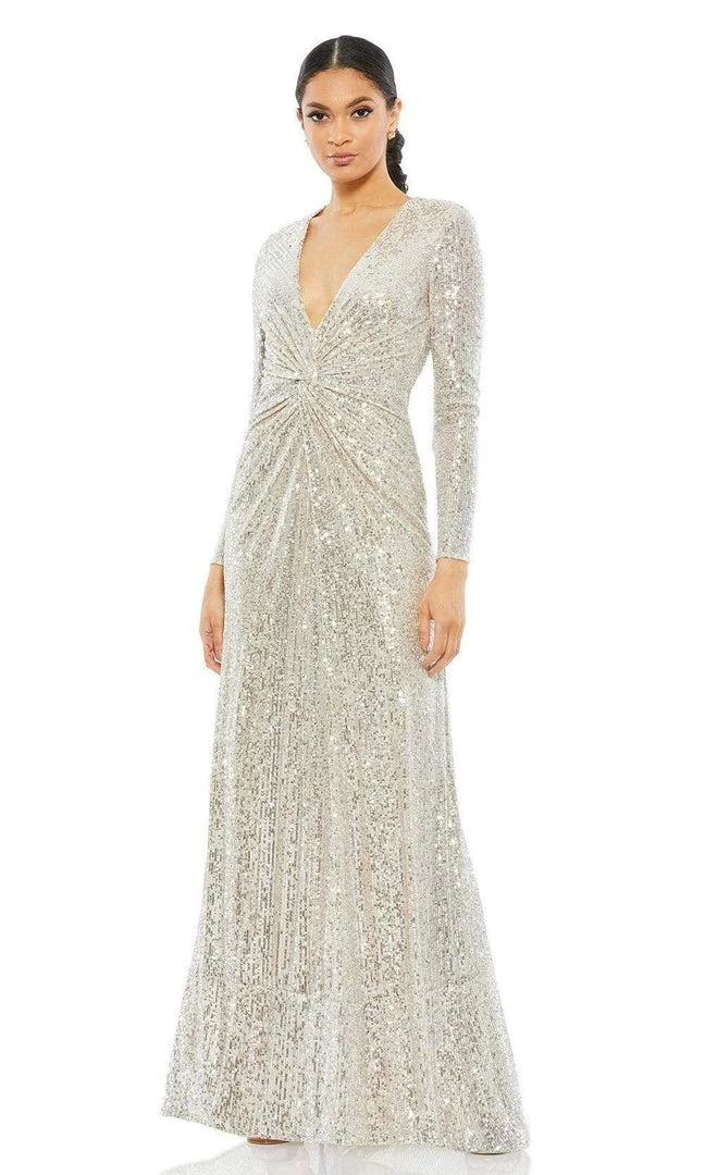 Ieena Duggal - 26552I Long Twist Front Sequin Gown 6 Ieena Duggal - 26552I Long Twist Front Sequin Gown