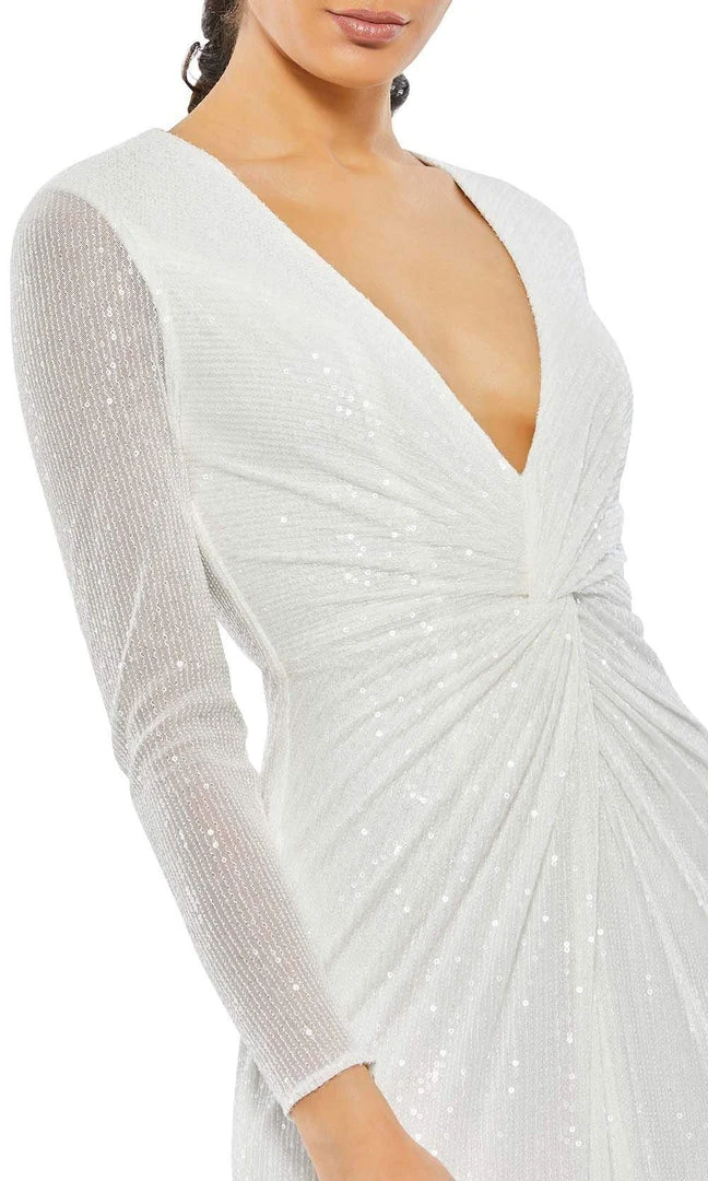 Ieena Duggal - 26552I Long Twist Front Sequin Gown 11 Ieena Duggal - 26552I Long Twist Front Sequin Gown