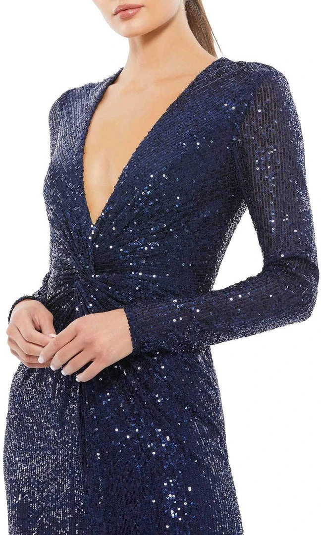 Ieena Duggal - 26552I Long Twist Front Sequin Gown 5 Ieena Duggal - 26552I Long Twist Front Sequin Gown