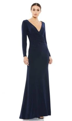 Ieena Duggal - 26573 Long Sleeve V-Neck Sheath Gown 8 Ieena Duggal - 26573 Long Sleeve V-Neck Sheath Gown