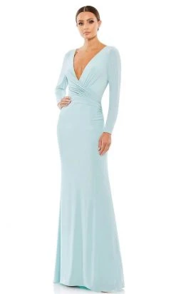 Ieena Duggal - 26573 Long Sleeve V-Neck Sheath Gown 9 Ieena Duggal - 26573 Long Sleeve V-Neck Sheath Gown