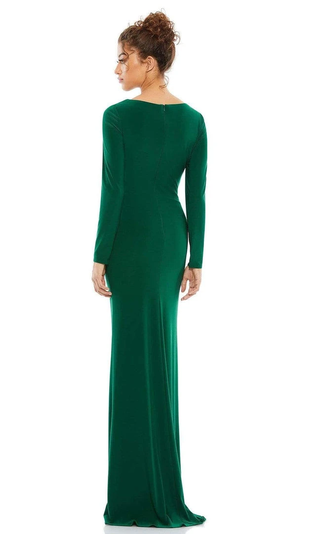 Ieena Duggal - 26573 Long Sleeve V-Neck Sheath Gown 4 Ieena Duggal - 26573 Long Sleeve V-Neck Sheath Gown