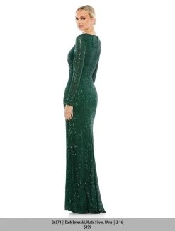 Ieena Duggal 26574 - Long Sleeved Sequined Formal Dress 11 Ieena Duggal 26574 - Long Sleeved Sequined Formal Dress
