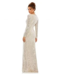 Ieena Duggal 26574 - Long Sleeved Sequined Formal Dress 13 Ieena Duggal 26574 - Long Sleeved Sequined Formal Dress