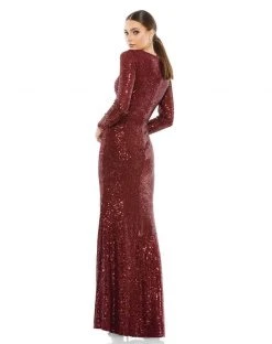 Ieena Duggal 26574 - Long Sleeved Sequined Formal Dress 16 Ieena Duggal 26574 - Long Sleeved Sequined Formal Dress