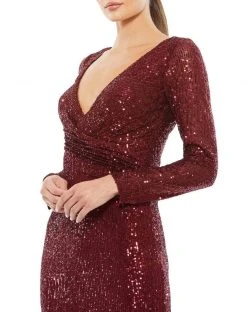 Ieena Duggal 26574 - Long Sleeved Sequined Formal Dress 17 Ieena Duggal 26574 - Long Sleeved Sequined Formal Dress