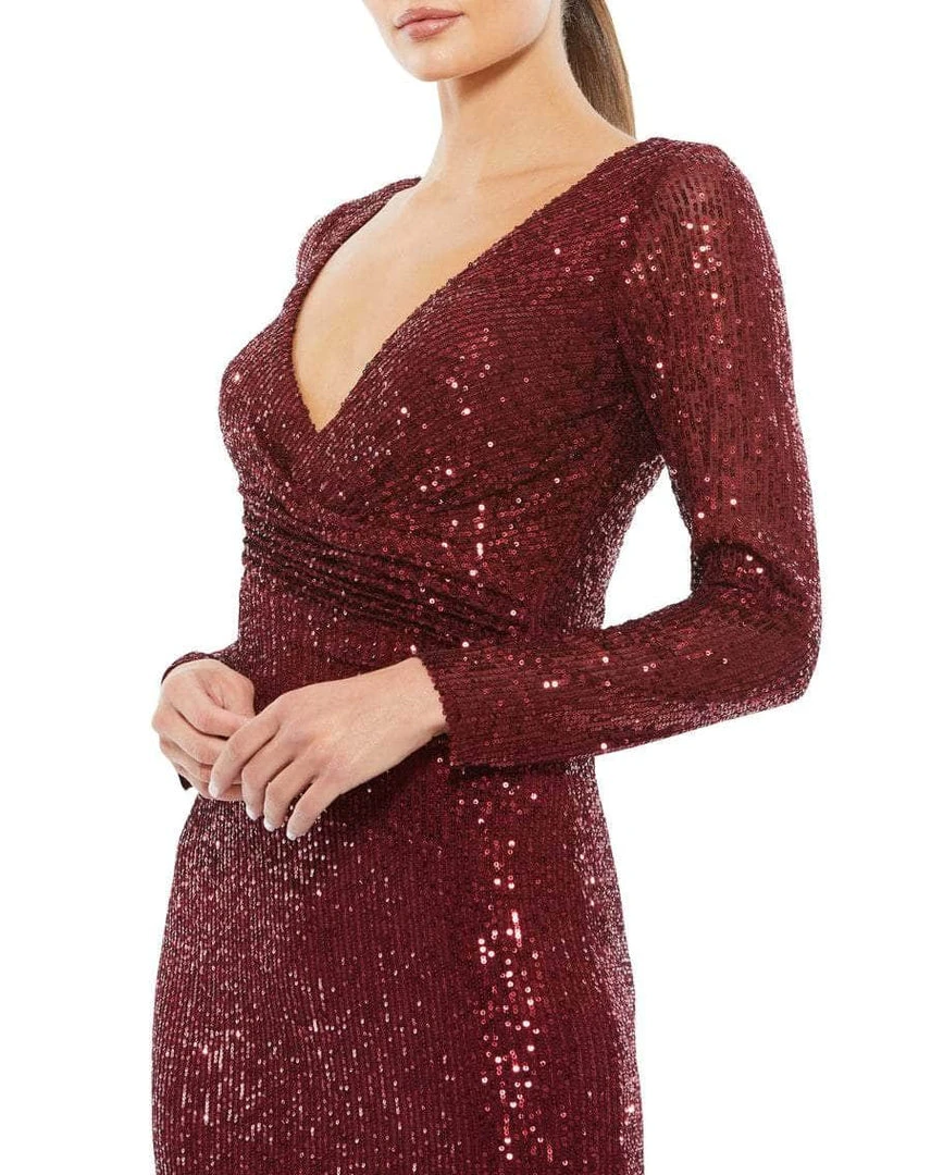 Ieena Duggal 26574 - Long Sleeved Sequined Formal Dress 10 Ieena Duggal 26574 - Long Sleeved Sequined Formal Dress