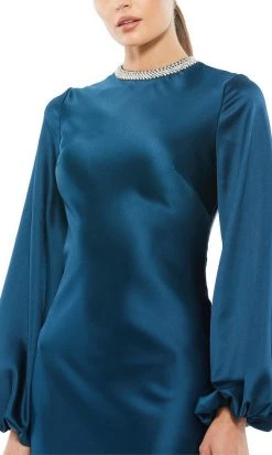 Ieena Duggal 26575 - Bishop Sleeve Satin Evening Gown | Couture Candy