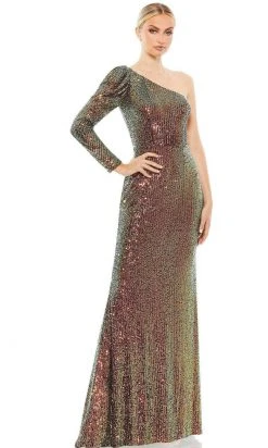 Ieena Duggal 26591 - One Shoulder Sequined Sheath Gown