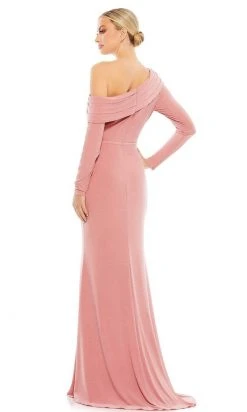 Ieena Duggal - 26595I Pleated Asymmetric Crepe Gown