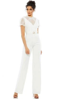 Ieena Duggal 26621 - Sheer Yoke Jumpsuit