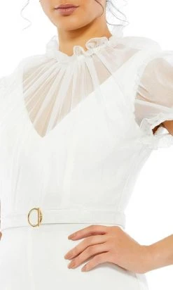 Ieena Duggal 26621 - Sheer Yoke Jumpsuit