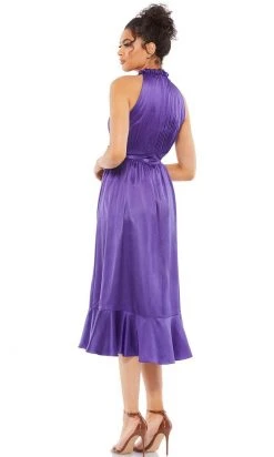 Ieena Duggal 26633 - Sleeveless High Halter Neck Short Dress