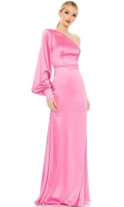 Ieena Duggal 26712 - Asymmetric Long Sleeved Evening Gown