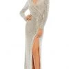 Ieena Duggal - 26723 V-Neck Faux Wrap Sequin Gown 1 Ieena Duggal - 26723 V-Neck Faux Wrap Sequin Gown