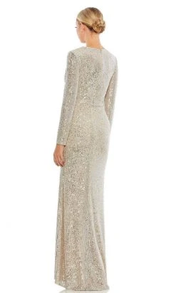 Ieena Duggal - 26723 V-Neck Faux Wrap Sequin Gown