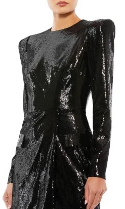 Ieena Duggal 26724 - Long Sleeve Gathered Sheath Cocktail Dress