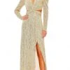 Ieena Duggal 27050 - Puff Sleeve Sequin Evening Dress