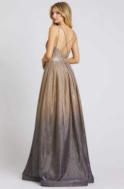 Ieena Duggal - 30687I Shirred Bodice Glitter Ombre Gown Mac Duggal