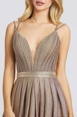 Ieena Duggal - 30687I Shirred Bodice Glitter Ombre Gown Mac Duggal