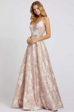 Mac Duggal Ieena Duggal - 30688I Long Plunging Sweetheart Brocade Gown