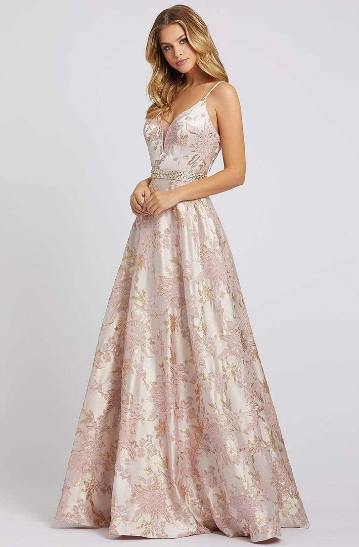 Mac Duggal Ieena Duggal - 30688I Long Plunging Sweetheart Brocade Gown 3 Mac Duggal Ieena Duggal - 30688I Long Plunging Sweetheart Brocade Gown