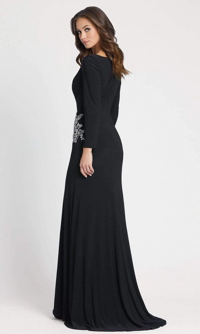 Ieena Duggal - 41016 Long Sleeve Beaded High Slit Dress 4 Ieena Duggal - 41016 Long Sleeve Beaded High Slit Dress