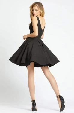 Ieena Duggal - 48478I Classic V-Neck Flutter Dress