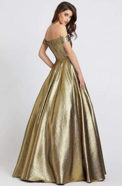 Ieena Duggal - 48825I Long Metallic Off Shoulder Ballgown