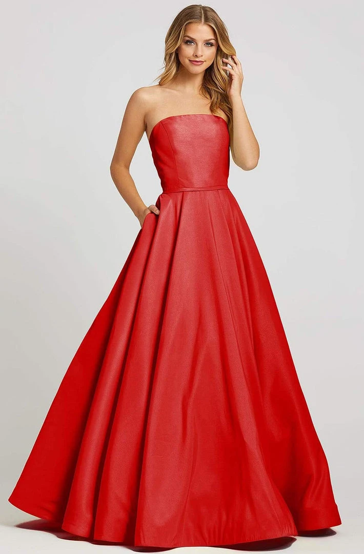Mac Duggal Ieena Duggal - 48875I Strapless Straight Neck A-Line Gown With Pocket 3 Mac Duggal Ieena Duggal - 48875I Strapless Straight Neck A-Line Gown With Pocket