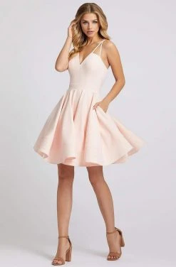 Ieena Duggal - 48948I Cutout Strapped V Neck A-Line Cocktail Dress