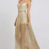 Mac Duggal Ieena Duggal - 49014I Embellished Sheer Romper Style Sheer Prom Gown 1 Mac Duggal Ieena Duggal - 49014I Embellished Sheer Romper Style Sheer Prom Gown