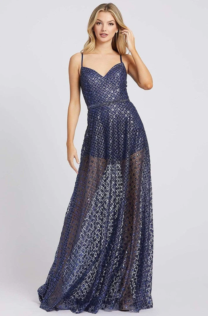 Mac Duggal Ieena Duggal - 49014I Embellished Sheer Romper Style Sheer Prom Gown 6 Mac Duggal Ieena Duggal - 49014I Embellished Sheer Romper Style Sheer Prom Gown