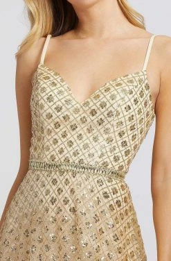 Mac Duggal Ieena Duggal - 49014I Embellished Sheer Romper Style Sheer Prom Gown 8 Mac Duggal Ieena Duggal - 49014I Embellished Sheer Romper Style Sheer Prom Gown