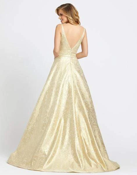 Ieena Duggal - 55252I Deep V-neck A-line Gown With Train 4 Ieena Duggal - 55252I Deep V-neck A-line Gown With Train