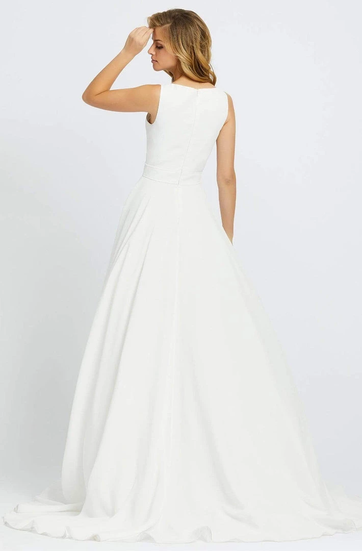 Ieena Duggal - 55272I V-Neckline Plain Long A-line Gown 4 Ieena Duggal - 55272I V-Neckline Plain Long A-line Gown