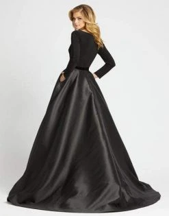 Ieena Duggal - 55274I Long Sleeves V-Neck Long Ball Gown 5 Ieena Duggal - 55274I Long Sleeves V-Neck Long Ball Gown