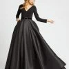 Ieena Duggal - 55274I Long Sleeves V-Neck Long Ball Gown 2 Ieena Duggal - 55274I Long Sleeves V-Neck Long Ball Gown