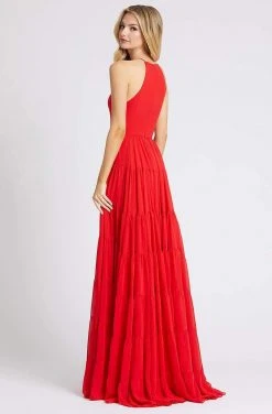 Ieena Duggal - 55281I Halter Pleated A-Line Dress