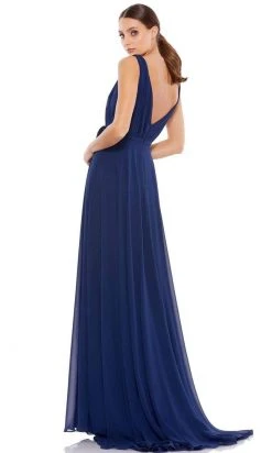 Ieena Duggal - 55283 Draping Waist High Slit Dress