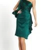 Ieena Duggal - 55336 Asymmetric Taffeta Ruched Dress