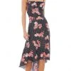 Ieena Duggal - 55392I Floral Printed Cowl Back Midi Dress 2 Ieena Duggal - 55392I Floral Printed Cowl Back Midi Dress